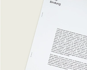 Lose Blätter mit Buchheftung geheftet - Detail