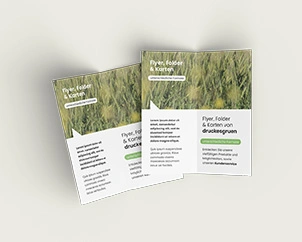 Zwei Klappflyer lose übereinander liegend