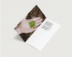 Geöffnete Klappkarte in DinLang