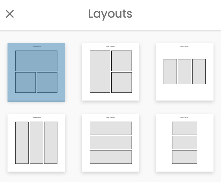 Layouts Auswahl