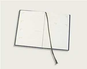 Aufgeschlagener Wochenplaner in DinA5