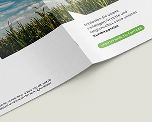 Broschüre mit Rückstichheftung im Detail